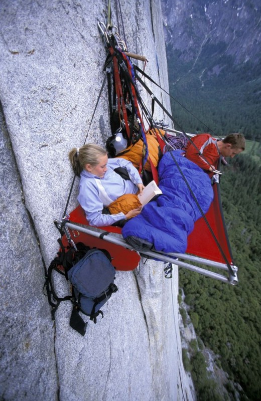 Another camping on a cliff in Yosemite park