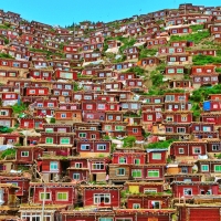 Mountain Village in Tibet